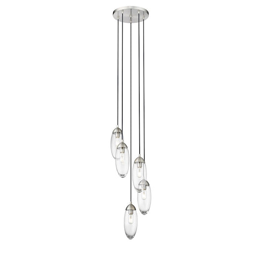 Z-Lite Arden 5 Light 12" Chandelier, Brushed Nickel/Clear - 651P-5R-BN