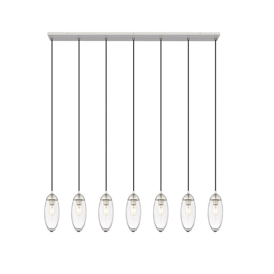 Z-Lite Arden 7 Light 5" Chandelier, Brushed Nickel/Clear - 651P-7L-BN