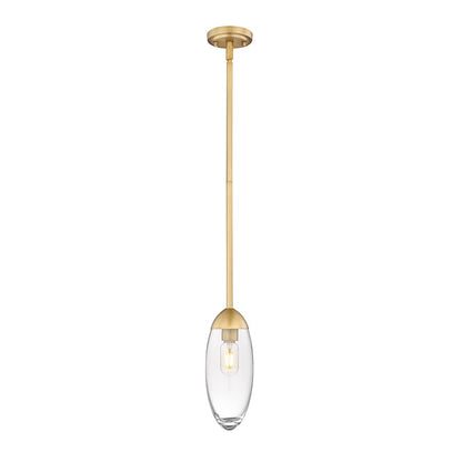 Z-Lite Arden 1 Light Pendant, Rubbed Brass/Clear - 651P-ROD-RB