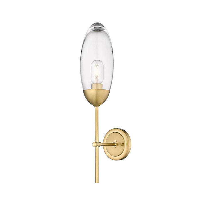 Z-Lite Arden 1 Light Wall Sconce, Rubbed Brass/Clear - 651S-RB