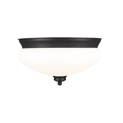 Z-Lite Amon 2 Light Flush Mount, Black