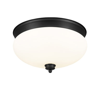 Z-Lite Amon 2 Light Flush Mount, Black