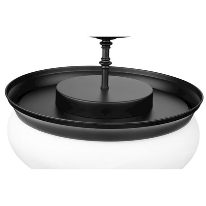 Z-Lite Amon 3 Light Semi Flush Mount, Matte Black/Opal