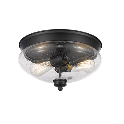 Z-Lite Amon Small Flush Mount, Matte Black