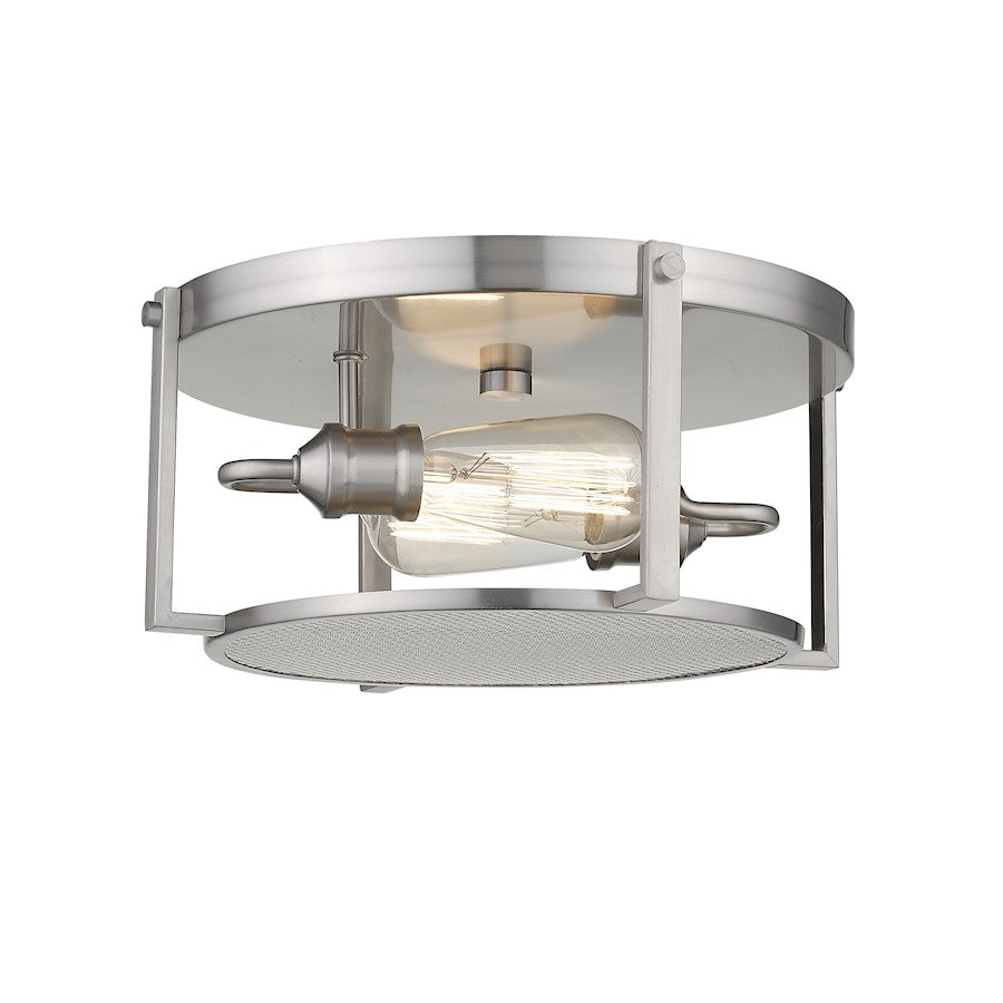 Z-Lite 2 Light Halycon 14" Flush Mount, Brushed Nickel - 723F13-BN