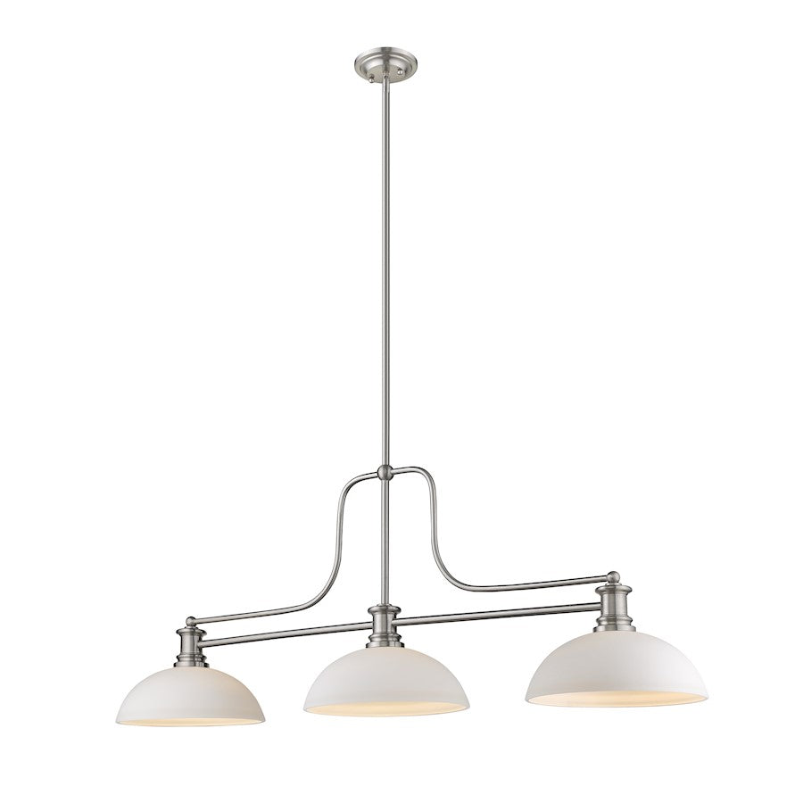 Z-Lite 3 Light Melange 13" Chandelier, Brushed Nickel/Matte Opal - 725-3BN-DMO14