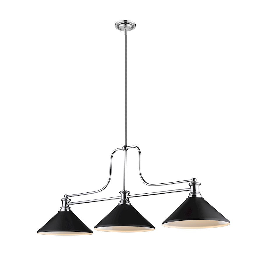 Z-Lite Melange 3 Light Chandelier, Chrome/Matte Black - 725-3CH-MMB