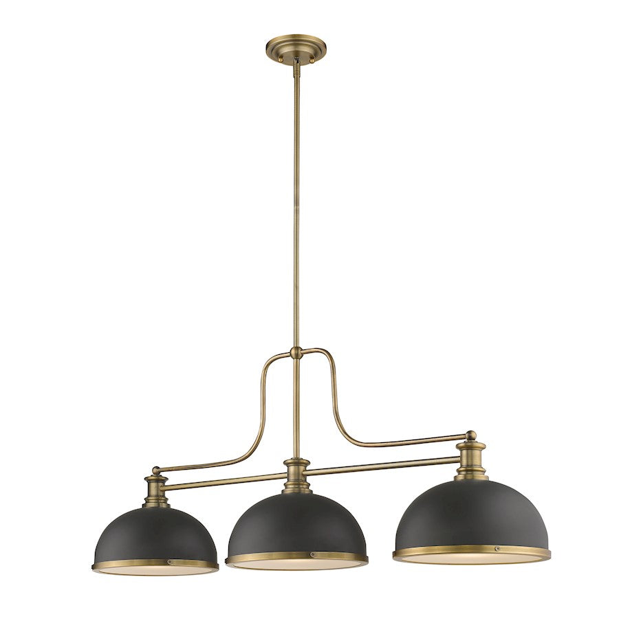 Z-Lite 3 -LT Melange 13" Chandelier, Heritage Brass/Bronze - 725-3HBR-D12BRZ-HBR
