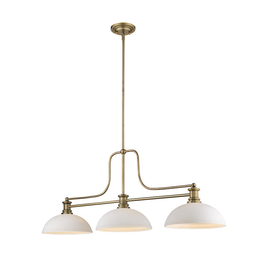 Z-Lite 3 -LT Melange 13" Chandelier, Heritage Brass/Matte Opal - 725-3HBR-DMO14