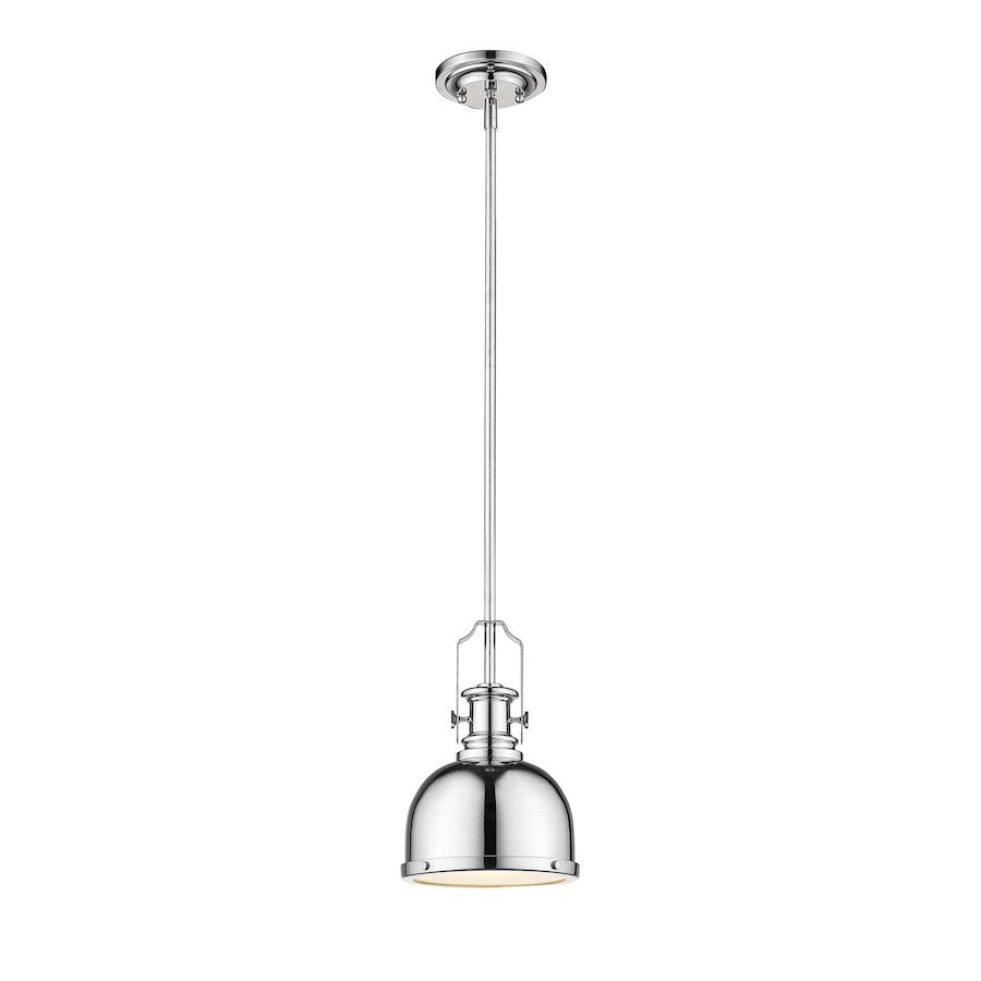 Z-Lite 1 Light Melange 8" Mini Pendant, Chrome - 725MP-CH
