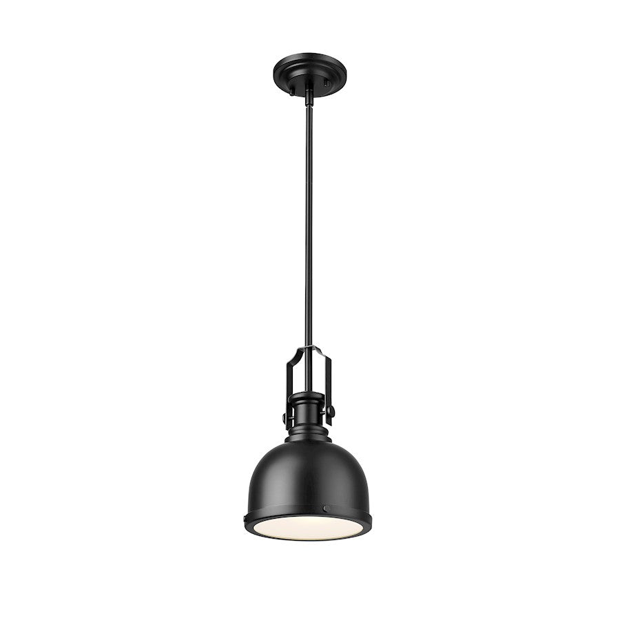 Z-Lite Melange 1 Light 8" Pendant, Matte Black - 725MP-MB