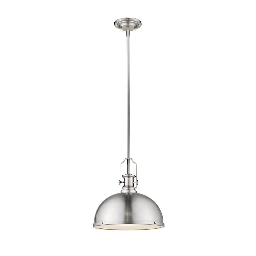 Z-Lite 1 Light Melange 13" Pendant, Brushed Nickel - 725P12-BN