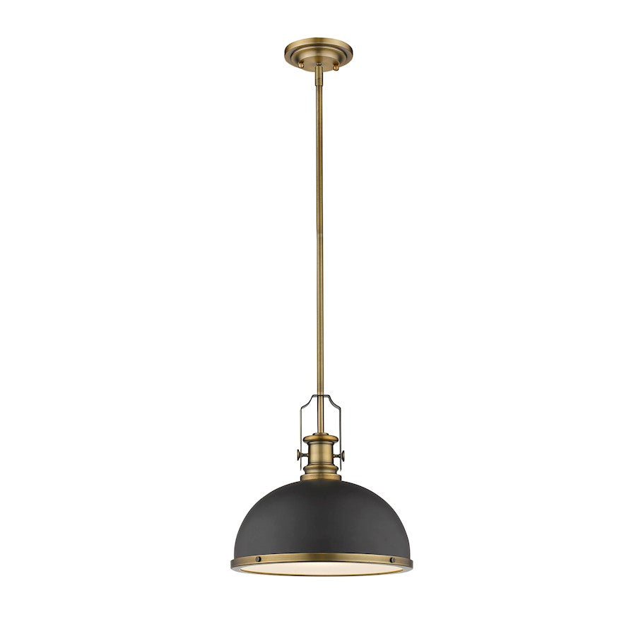 Z-Lite 1 Light Melange 13" Pendant, Bronze/Heritage Brass - 725P12-BRZ-HBR
