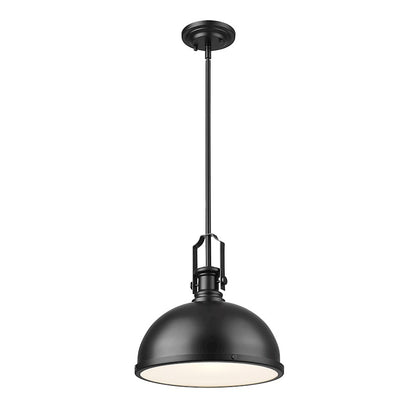 Z-Lite Melange 1 Light 13" Pendant, Matte Black - 725P12-MB