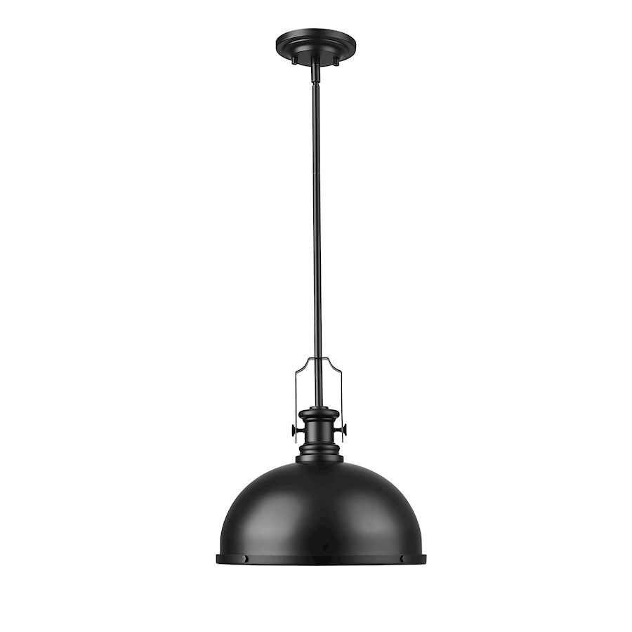 1 Light Pendant, Matte Black