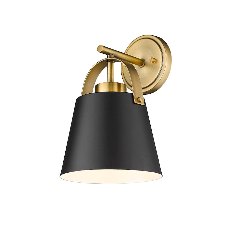 Z-Lite Z-Studio 1 Light Wall Sconce, Matte Black/Heritage Brass - 726-1S-MB-HBR