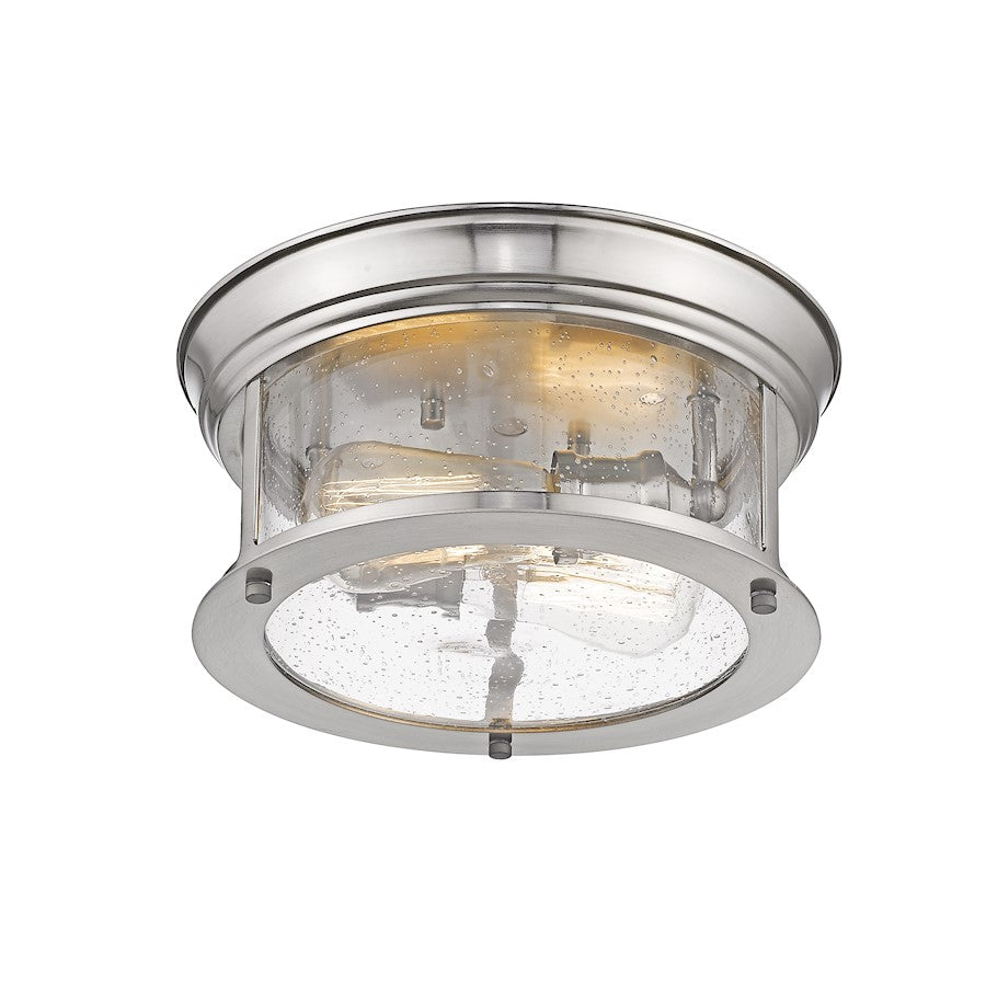 Z-Lite Sonna 2 Light Flush Mount, Clear Seedy Glass