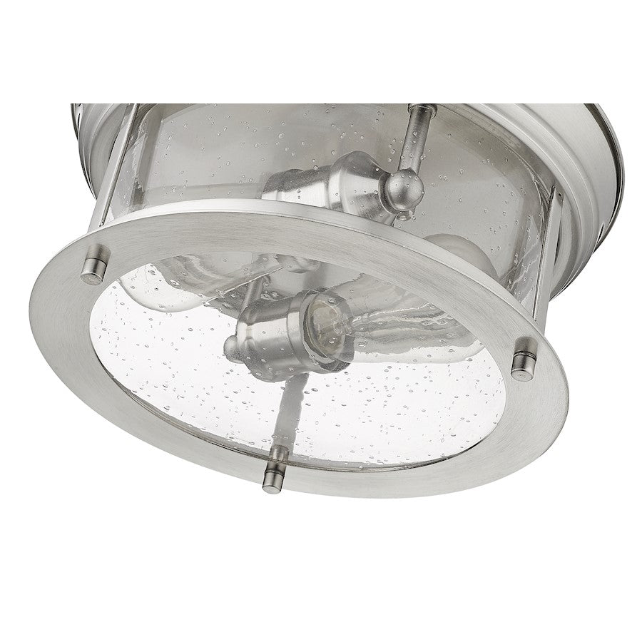 Z-Lite Sonna 2 Light Flush Mount, Clear Seedy Glass