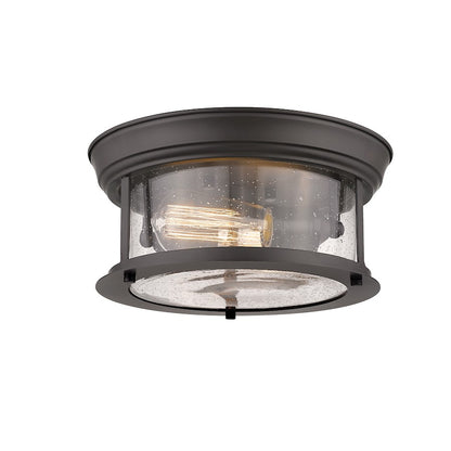 Z-Lite Sonna 2 Light Flush Mount, Clear Seedy Glass