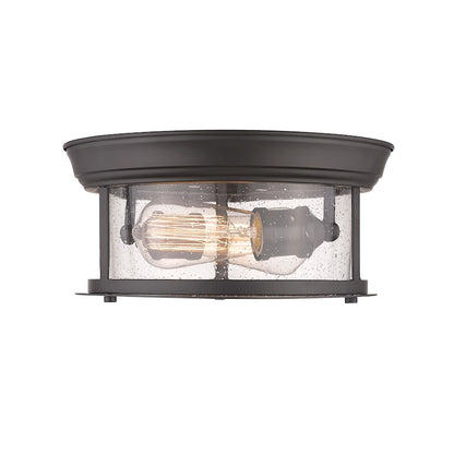 Z-Lite Sonna 2 Light Flush Mount, Clear Seedy Glass