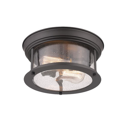 Z-Lite Sonna 2 Light Flush Mount, Clear Seedy Glass