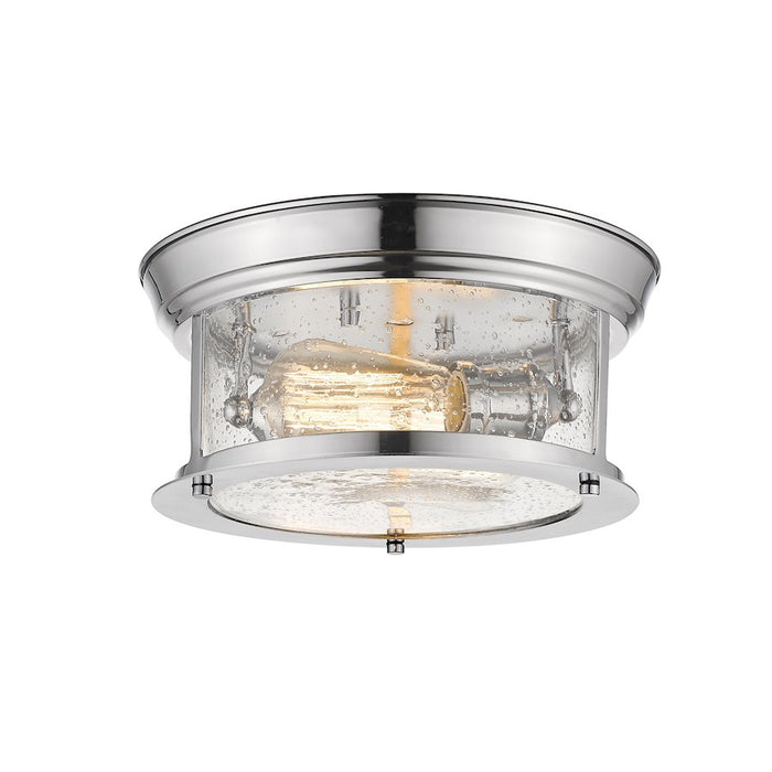 Z-Lite Sonna 2 Light Flush Mount, Clear Seedy Glass