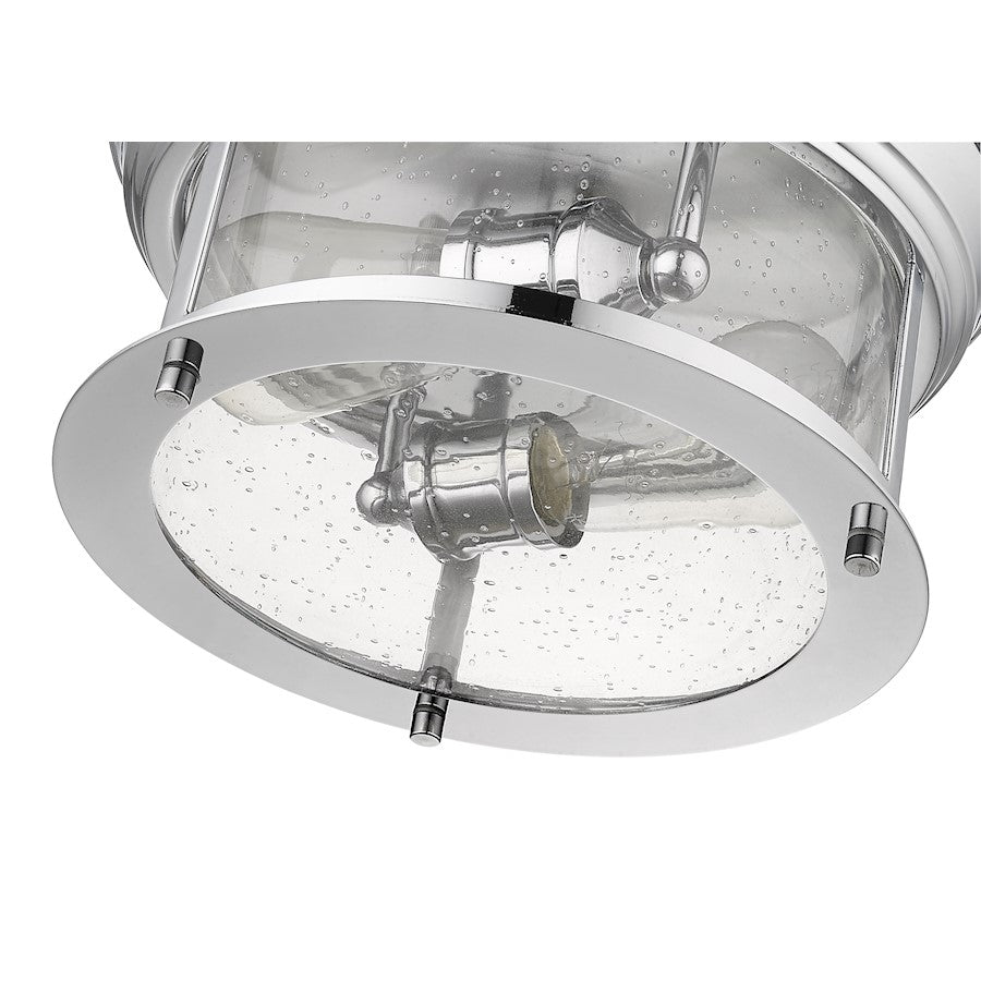 Z-Lite Sonna 2 Light Flush Mount, Clear Seedy Glass