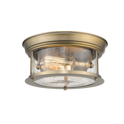 Z-Lite Sonna 2 Light Flush Mount, Clear Seedy Glass