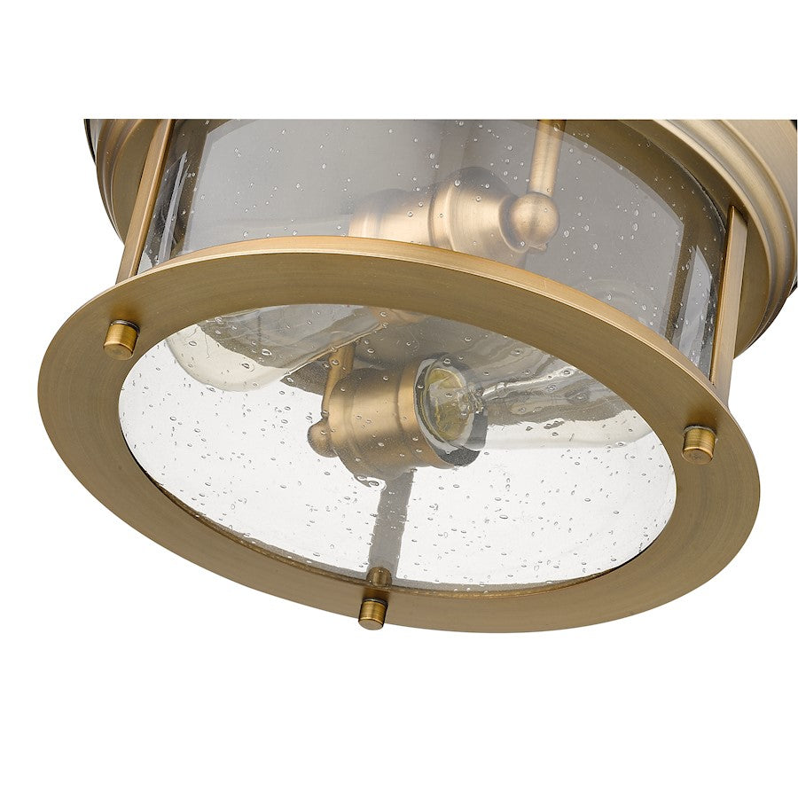 Z-Lite Sonna 2 Light Flush Mount, Clear Seedy Glass