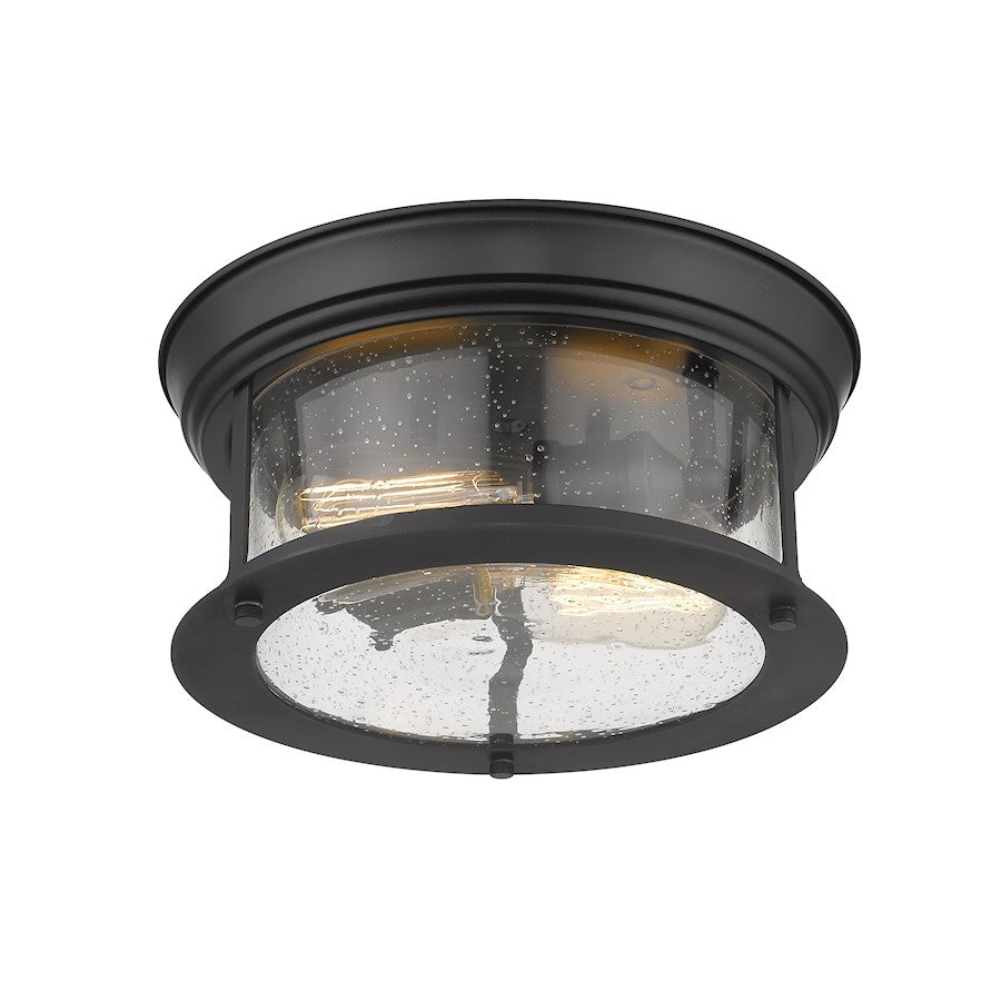 Z-Lite Sonna 2 Light Flush Mount, Clear Seedy Glass