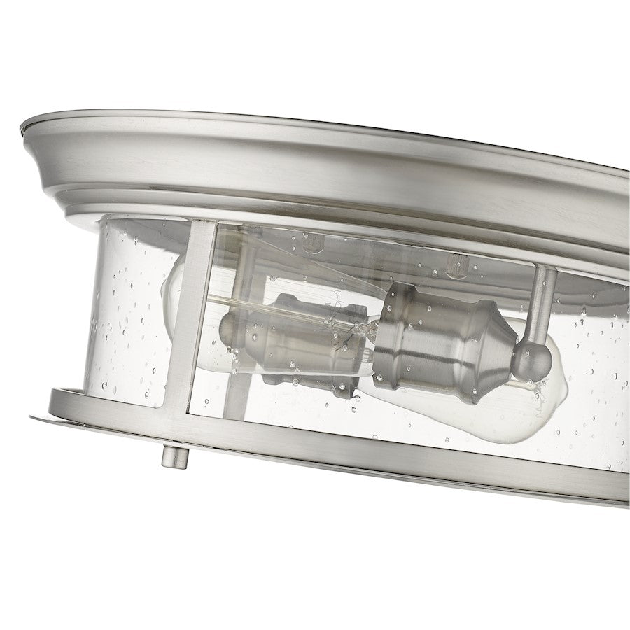 Z-Lite Sonna 2 Light Flush Mount, Clear Seedy Glass