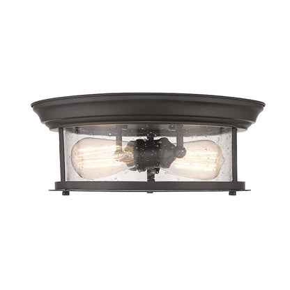 Z-Lite Sonna 2 Light Flush Mount, Clear Seedy Glass