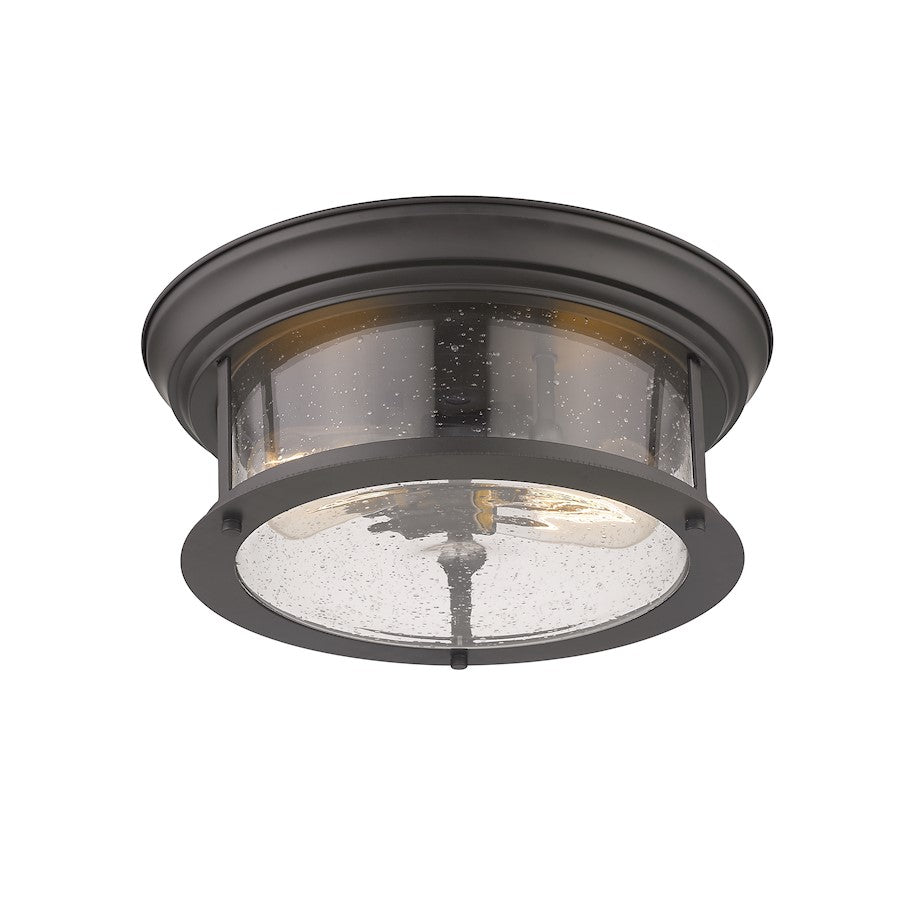 Z-Lite Sonna 2 Light Flush Mount, Clear Seedy Glass