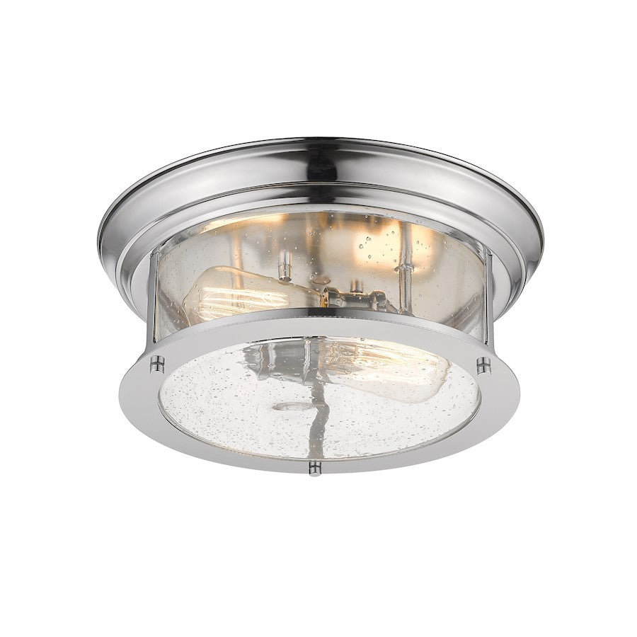 Z-Lite Sonna 2 Light Flush Mount, Clear Seedy Glass