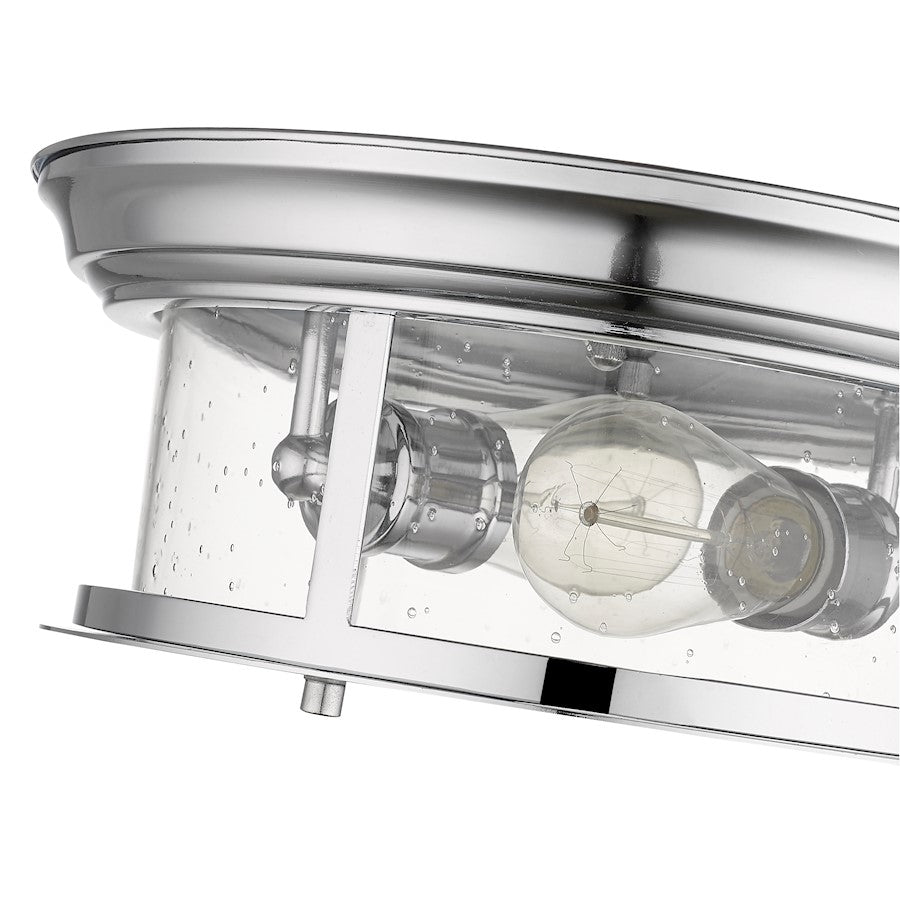 Z-Lite Sonna 2 Light Flush Mount, Clear Seedy Glass