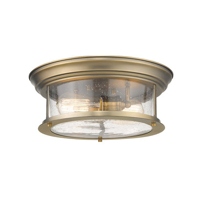 Z-Lite Sonna 2 Light Flush Mount, Clear Seedy Glass