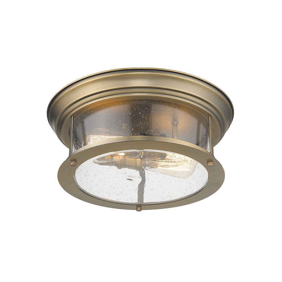 Z-Lite Sonna 2 Light Flush Mount, Clear Seedy Glass