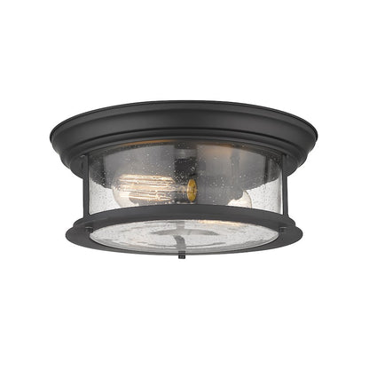 Z-Lite Sonna 2 Light Flush Mount, Clear Seedy Glass