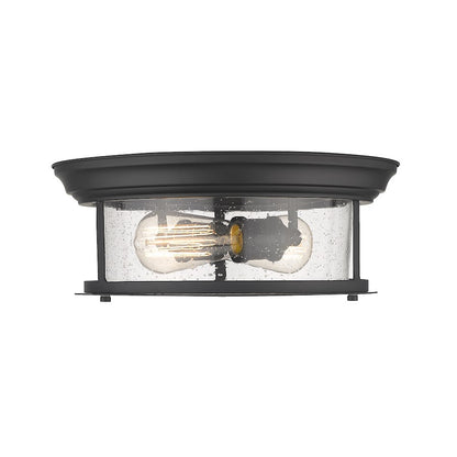 Z-Lite Sonna 2 Light Flush Mount, Clear Seedy Glass