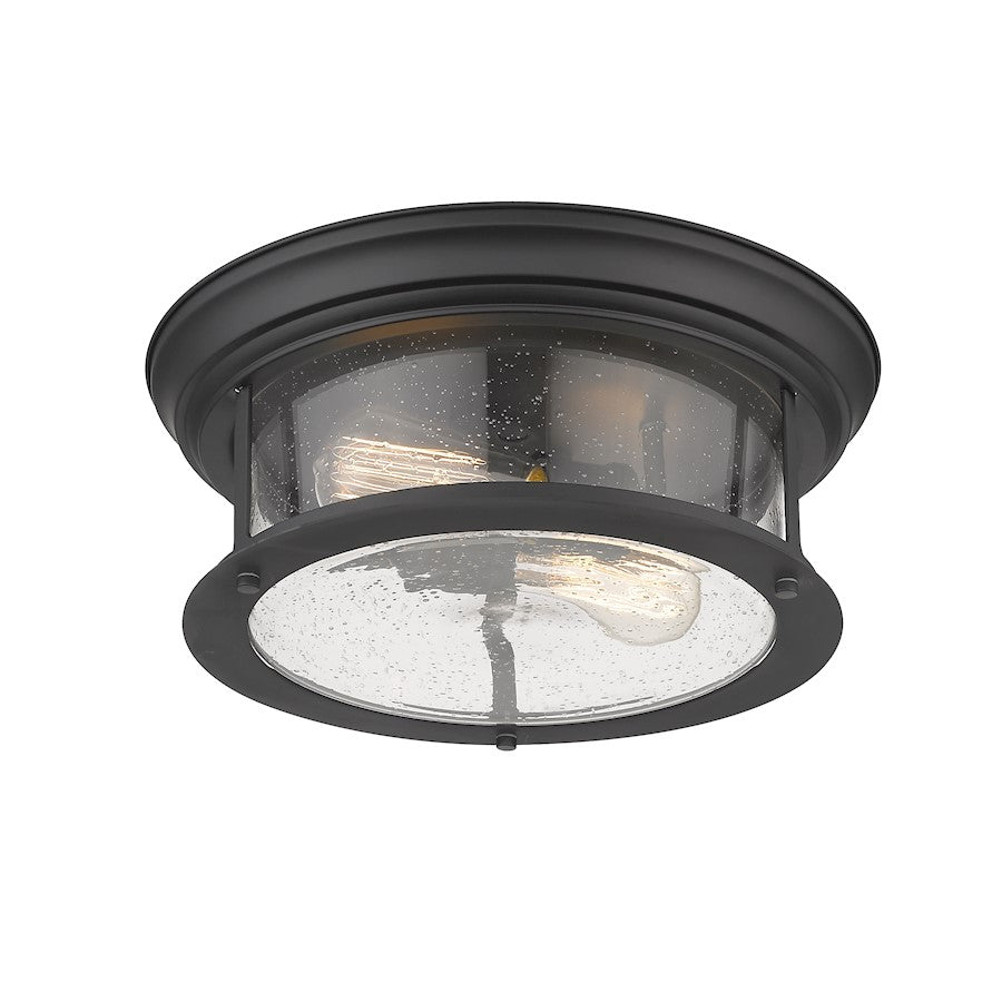 Z-Lite Sonna 2 Light Flush Mount, Clear Seedy Glass