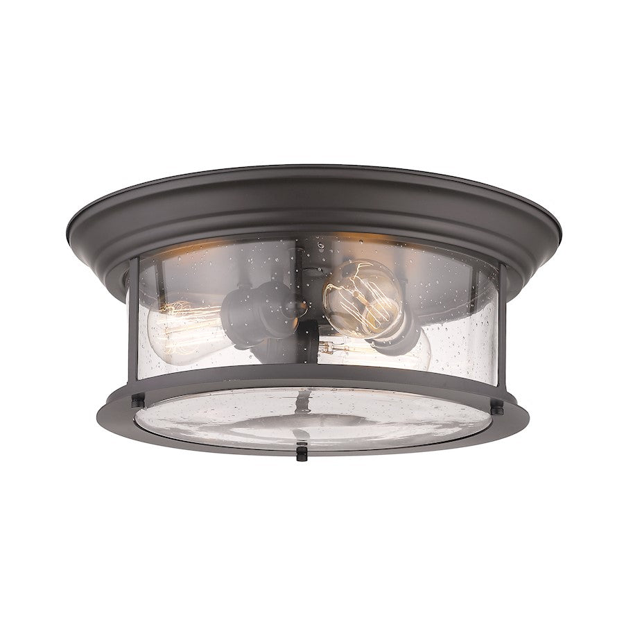 Z-Lite Sonna 3 Light Flush Mount, Clear Seedy Glass