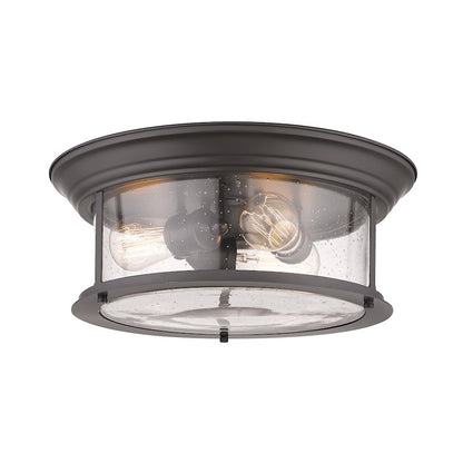 Z-Lite Sonna 3 Light Flush Mount, Clear Seedy Glass