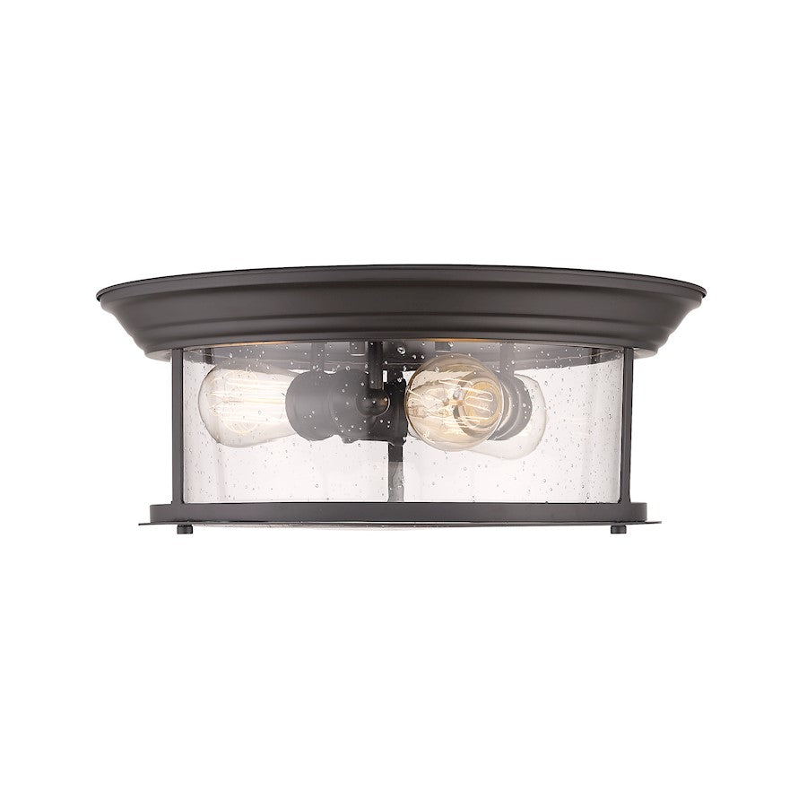 Z-Lite Sonna 3 Light Flush Mount, Clear Seedy Glass