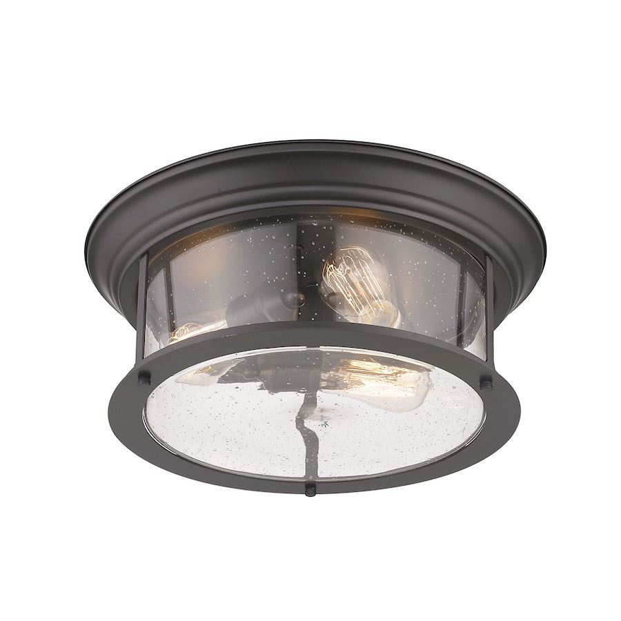 Z-Lite Sonna 3 Light Flush Mount, Clear Seedy Glass