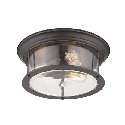 Z-Lite Sonna 3 Light Flush Mount, Clear Seedy Glass