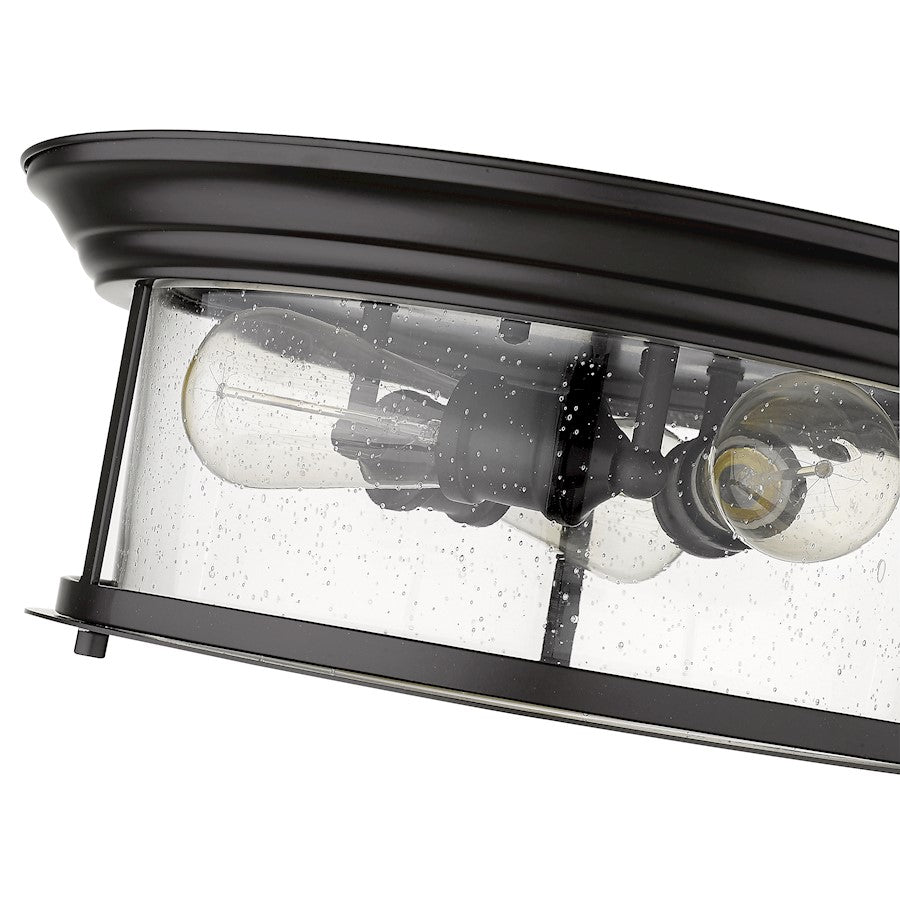 Z-Lite Sonna 3 Light Flush Mount, Clear Seedy Glass