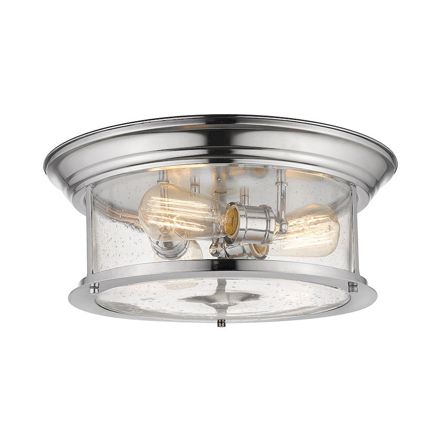 Z-Lite Sonna 3 Light Flush Mount, Clear Seedy Glass