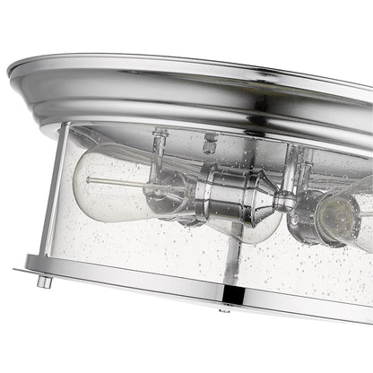 Z-Lite Sonna 3 Light Flush Mount, Clear Seedy Glass