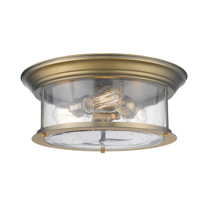 Z-Lite Sonna 3 Light Flush Mount, Clear Seedy Glass