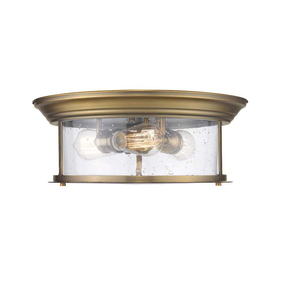 Z-Lite Sonna 3 Light Flush Mount, Clear Seedy Glass